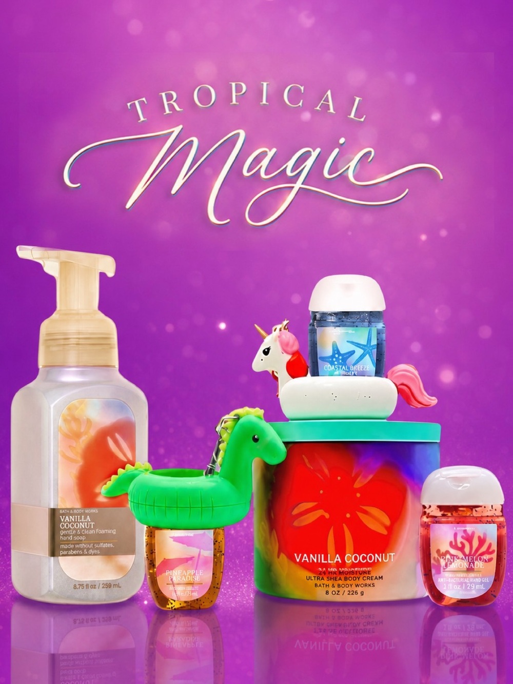 Bath & Body Works Vanilla Coconut Candle PocketBac Holders 7 Pc Set
